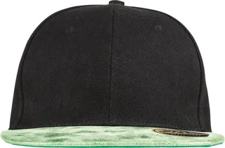 Result Headwear Bronx glitter snapbackpet met platte klep in Black / Green, voorkant