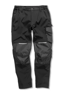 Result Slim softshell werkbroek in Black, voorkant