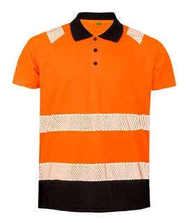 Result Recycled Gerecyclede veiligheidspolo in Orange / Black, voorkant