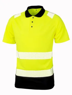 Result Recycled Gerecyclede veiligheidspolo in Yellow / Black, voorkant