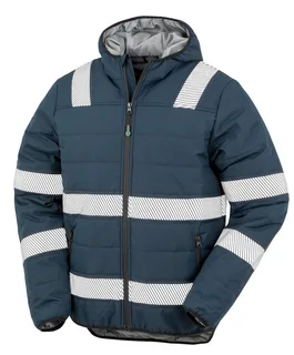Result Recycled Gerecycled gewatteerd jack ripstop in Navy, voorkant