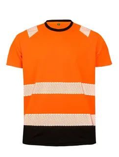 Result Recycled Gerecycled veiligheids-T-shirt in Orange / Black, voorkant