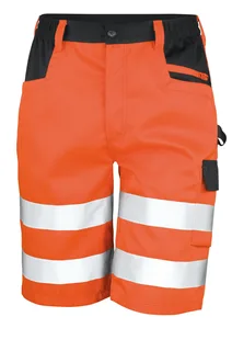 Result Safe Guard Safety cargo shorts in Fluorescent Orange, voorkant