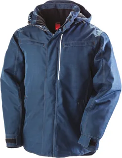 Result Robuust jack met denimlook in Navy, voorkant