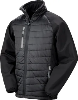 Result Recycled Black compass gewatteerde softshelljas in Black / Grey, voorkant