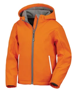 Result Kids Tx Performance Softshell met capuchon in Neon Orange, voorkant