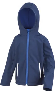 Result Kids Tx Performance Softshell met capuchon in Navy / Royal Blue, voorkant