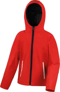 Result Kids Tx Performance Softshell met capuchon in Red / Black, voorkant