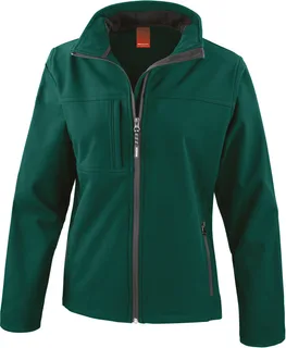 Result Dames klassiek softshell jack in Bottle Green, voorkant