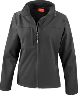 Result Dames klassiek softshell jack in Black, voorkant
