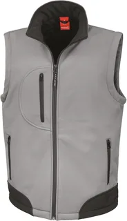 Result Softshell Bodywarmer in Workguard Grey, voorkant