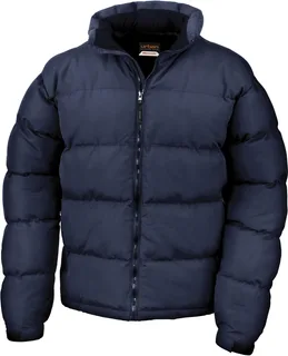 Result Recycled Holkam jack met donslook in Navy, voorkant