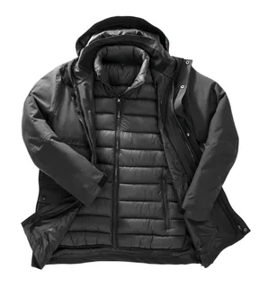 Result 3-in-1 recycled Ripstop down jacket in Black, voorkant