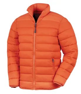 Result 3-in-1 recycled Ripstop down jacket in Navy / Orange, voorkant