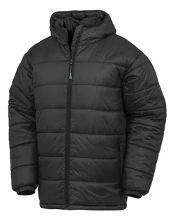 Result Recycled Recycled down parka in Black, voorkant