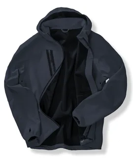 Result Recycled 3-layer unisex recycled softshell jacket with hood in Navy / Navy, voorkant