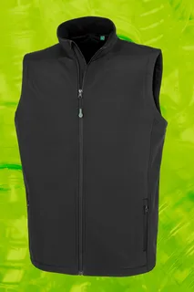 Result Recycled Gerecycleerde heren softshell-bodywarmer in Black, voorkant