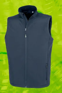 Result Recycled Gerecycleerde heren softshell-bodywarmer in Navy, voorkant