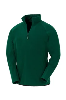 Result Recycled Gerecycled microfleece met ritskraag in Forest Green, voorkant