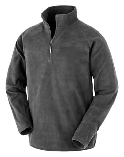 Result Recycled Gerecycled microfleece met ritskraag in Grey, voorkant