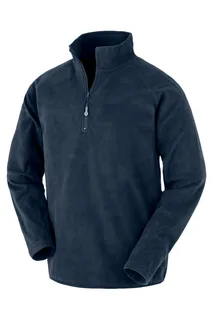 Result Recycled Gerecycled microfleece met ritskraag in Navy, voorkant