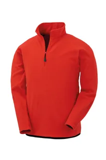 Result Recycled Gerecycled microfleece met ritskraag in Red, voorkant