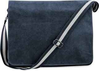 Quadra Vintage canvas schoudertas in Vintage Oxford Navy, voorkant