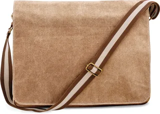 Quadra Vintage canvas schoudertas in Sahara, voorkant