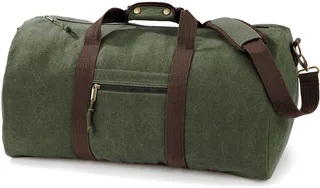 Quadra Vintage canvas weekend bag in Vintage Military Green, voorkant