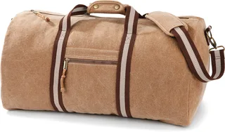 Quadra Vintage canvas weekend bag in Sahara, voorkant