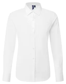 Premier RECYCLIGHT damesoverhemd van popeline met lange mouwen in White, voorkant