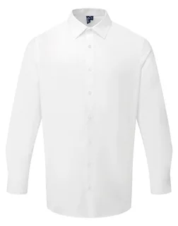 Premier RECYCLIGHT men's long sleeve poplin shirt in White, voorkant
