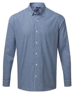 Premier Overhemd met grote vichyruiten in Navy / White, voorkant