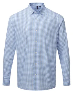 Premier Overhemd met grote vichyruiten in Light Blue / White, voorkant