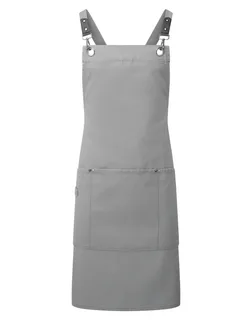 Premier Bib apron with crossed CLIP 'N' CLASP back straps in Dark Grey, voorkant