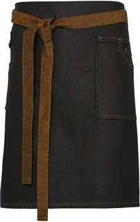 Premier Division sloof in gewaxte denimlook in Black / Tan Denim, voorkant