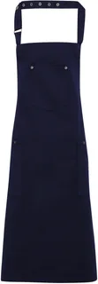 Premier Chino Bib Apron in Navy, voorkant