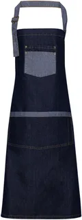 Premier Domain Denim bib apron in Indigo Denim, voorkant