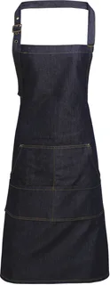 Premier Halterschort met bovenstuk "Denim" in Indigo Denim, voorkant