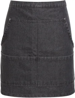 Premier Denim waist apron in Black Denim, voorkant