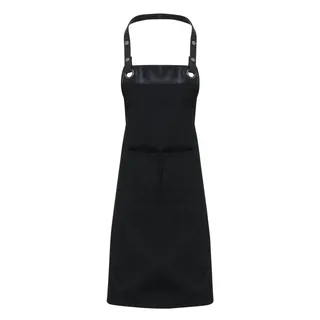 Premier Espresso bib apron in Black, voorkant