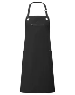 Premier Eco-friendly contrasting apron ‘Barley’ in Black / Charcoal, voorkant
