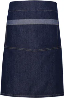 Premier Domain - Contrast denim heupschort in Indigo Denim, voorkant