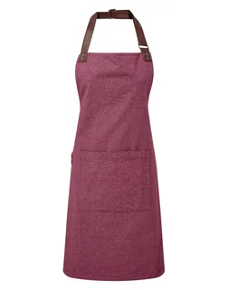 Premier ‘Annex’ bib apron in Burgundy, voorkant