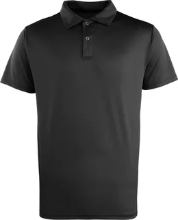 Premier Coolchecker Studded Polo in Black, voorkant