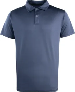 Premier Coolchecker Studded Polo in Navy, voorkant