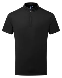 Premier Coolchecker Essential kokspolo met korte mouwen in Black, voorkant