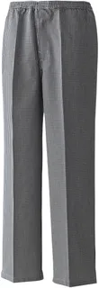 Premier Pull-On Chef's Trousers in Black / White, voorkant