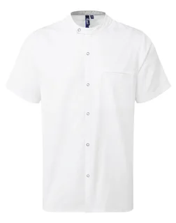 Premier Koksjas met korte mouwen in White, voorkant