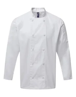 Premier Coolchecker® long-sleeved chef’s jacket in White, voorkant
